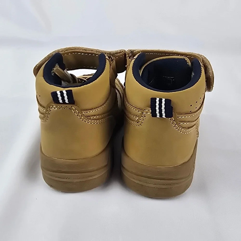 Nautica Hardyn T High Top Sneakers Kids Size 7 Wheat Tan Hook Loop Casual Shoes